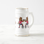 かわいいおもしろい馬遊のサッカー漫画 ビールジョッキ (正面右)