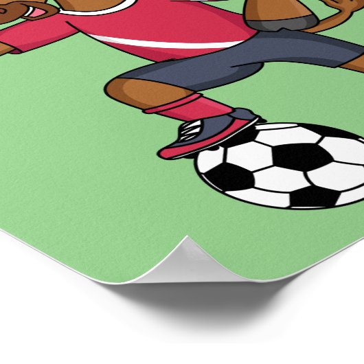 かわいいおもしろい馬遊のサッカー漫画 ポスター (角)