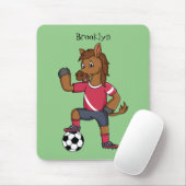 かわいいおもしろい馬遊のサッカー漫画 マウスパッド (マウス)