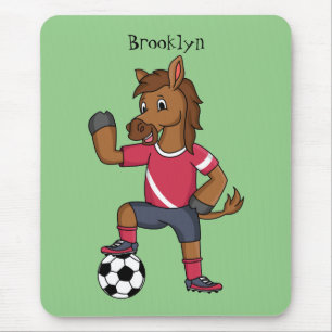 かわいいおもしろい馬遊のサッカー漫画 マウスパッド