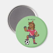 かわいいおもしろい馬遊のサッカー漫画 マグネット (正面/裏面)