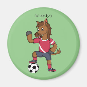 かわいいおもしろい馬遊のサッカー漫画 マグネット