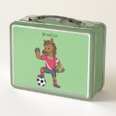 かわいいおもしろい馬遊のサッカー漫画 メタルランチボックス (裏面)