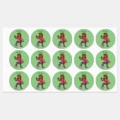 かわいいおもしろい馬遊のサッカー漫画 ラベル (シート)