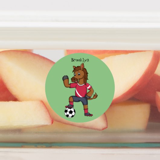 かわいいおもしろい馬遊のサッカー漫画 ラベル (貼付)