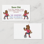 かわいいおもしろい馬遊のサッカー漫画 名刺 (正面/裏面)