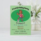 かわいいおもしろい馬遊のサッカー漫画 招待状 (スタンド正面)