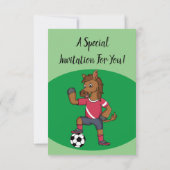 かわいいおもしろい馬遊のサッカー漫画 招待状 (裏面)