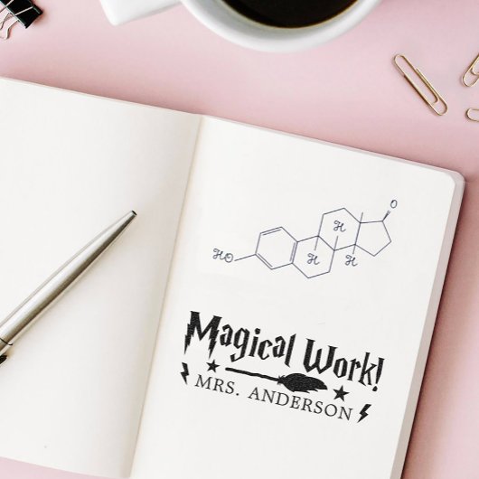 かわいいおもしろい魔法の作品先生ギフト セルフインキングスタンプ