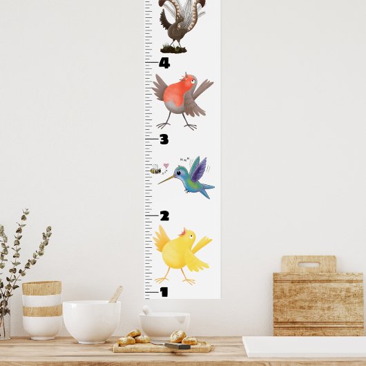 かわいいおもしろい鳥の漫画のポスター ポスター (キッチン)