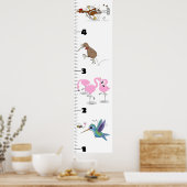 かわいいおもしろい鳥の漫画の成長チャート ポスター (キッチン)