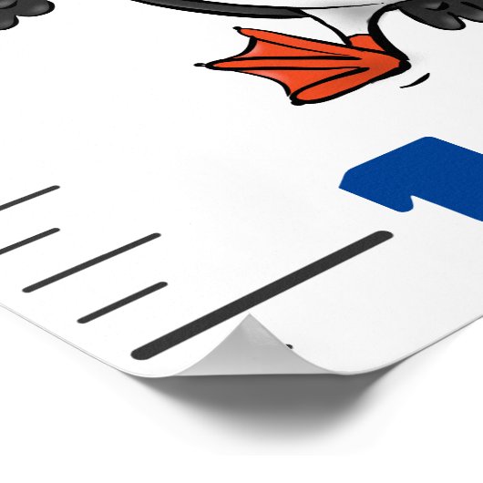 かわいいおもしろい鳥の漫画の成長チャート ポスター (角)