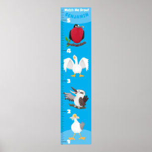 かわいいおもしろい鳥の漫画の成長チャート ポスター