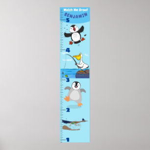 かわいいおもしろい鳥の漫画の成長チャート ポスター