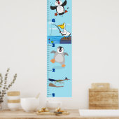 かわいいおもしろい鳥の漫画の成長チャート ポスター (キッチン)