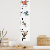 かわいいおもしろい鳥の漫画 ポスター (キッチン)