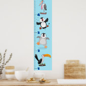 かわいいおもしろい鳥の漫画 ポスター (キッチン)