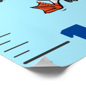 かわいいおもしろい鳥の漫画 ポスター (角)