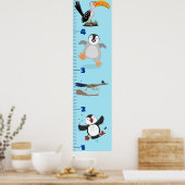 かわいいおもしろい鳥の漫画 ポスター (キッチン)