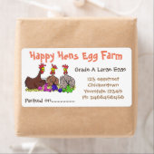 かわいいおもしろい鶏の卵のカートン ラベル (インサイチュ)