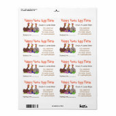 かわいいおもしろい鶏の卵のカートン ラベル (フルシート)