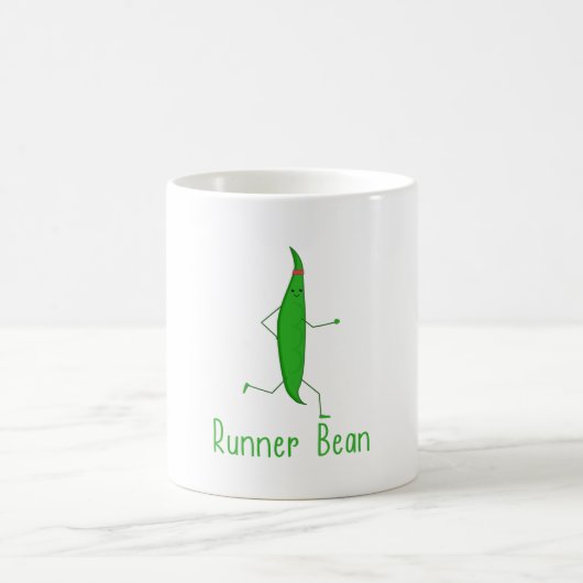 かわいいおもしろいRunner Beanグラフィックランニング·の贈答品 コーヒーマグカップ (中央)