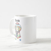 かわいいおもしろガムボールマシン、子供の名前カスタム コーヒーマグカップ (正面左)
