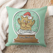 かわいいおもしろクリスマス猫のスローピロー クッション (ブランケット)