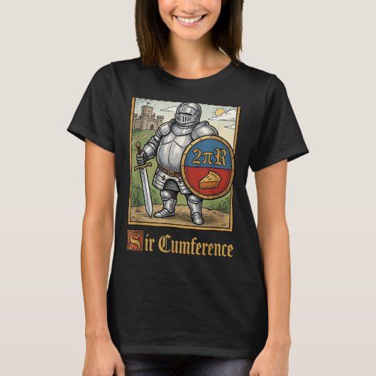 かわいいおもしろサー・カンファレンス中世の騎士 Tシャツ (正面)
