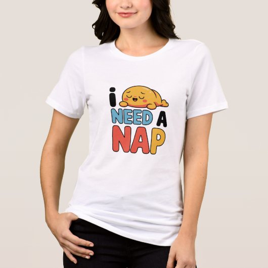 かわいいおもしろ寝不足漫画 トライブレンドTシャツ (正面)