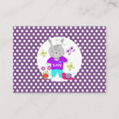 かわいいおもちゃのウサギ 赤ちゃんうさぎ ベビーシャワーディスプレイ エンクロージャーカード (裏面)