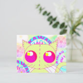 かわいいおもちゃイエローアニメイラストレーション ポストカード (スタンド正面)