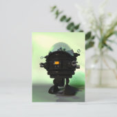 かわいいおもちゃ惑星ロボットはがき ポストカード (スタンド正面)