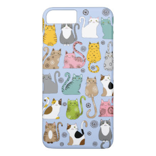 かわいいおよびおもしろい猫のiPhone 7のプラスの場合の束 iPhone 8 Plus/7 Plusケース