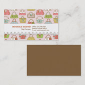 かわいいおよびカラフルのバッグのイラストレーションパターン 名刺 (正面/裏面)