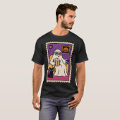 かわいいお化けがハロウィンの映画をポップコーンと一緒に観る Tシャツ (正面フル)