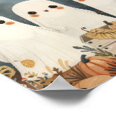 かわいいお化けとカボチャのハロウィン ポスター (角)