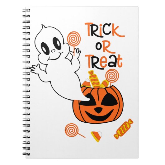 かわいいお化けとハロウィンキャンディー ノートブック (正面)