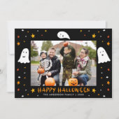 かわいいお化けと星の写真ハロウィンカード シーズンカード (正面)