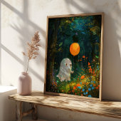 かわいいお化けと風船のハロウィーン ポスター