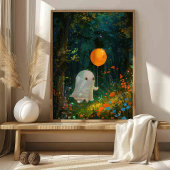 かわいいお化けと風船のハロウィーン ポスター