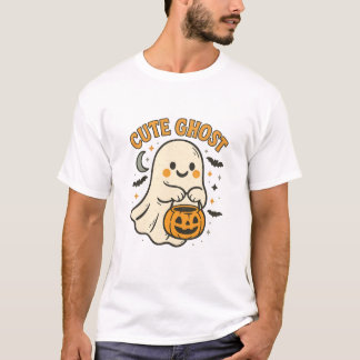 かわいいお化けのかぼちゃ ハロウィン レトロアート Tシャツ