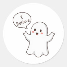 かわいいお化けのイラスト「私は信じてる」デザイン