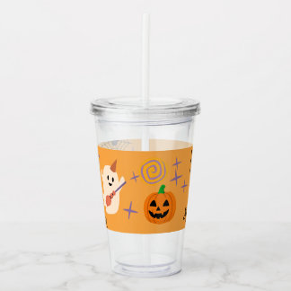 かわいいお化けのオフィス家族のハロウィンパーティー アクリルタンブラー