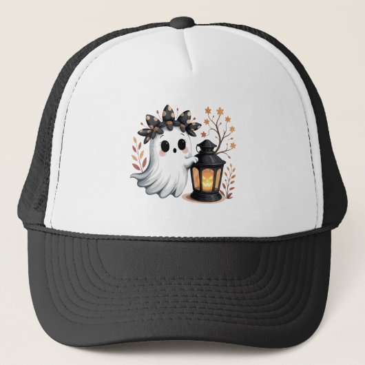 かわいいお化けのカボチャランタン キャップ (正面)