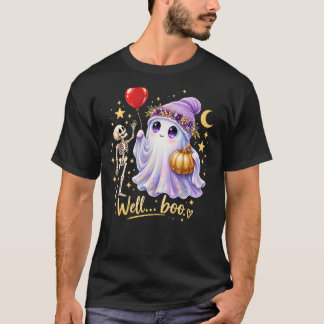 かわいいお化けのスケルトンのハロウィンTシャツ Tシャツ