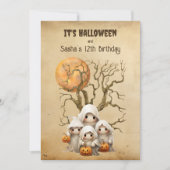 かわいいお化けのトリックオアトリートファミリー 招待状 (正面)