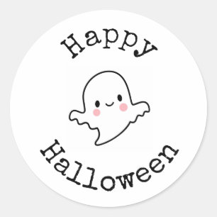かわいいお化けのハッピーハロウィンステッカー ラウンドシール