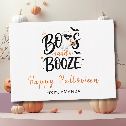 かわいいお化けのハロウィンお酒パーティ ポストカード