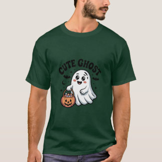 かわいいお化けのハロウィンキャンディカートゥーンTシャツ Tシャツ